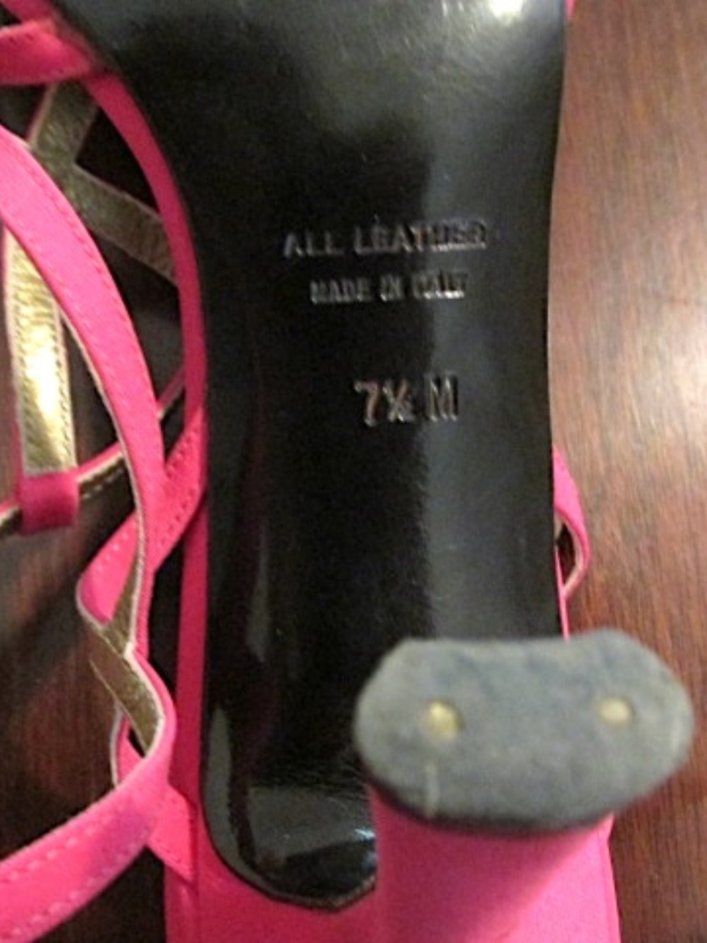 Vintage YSL Hot Pink Strap Heels. Size 7.5 - Picture 7 of 9